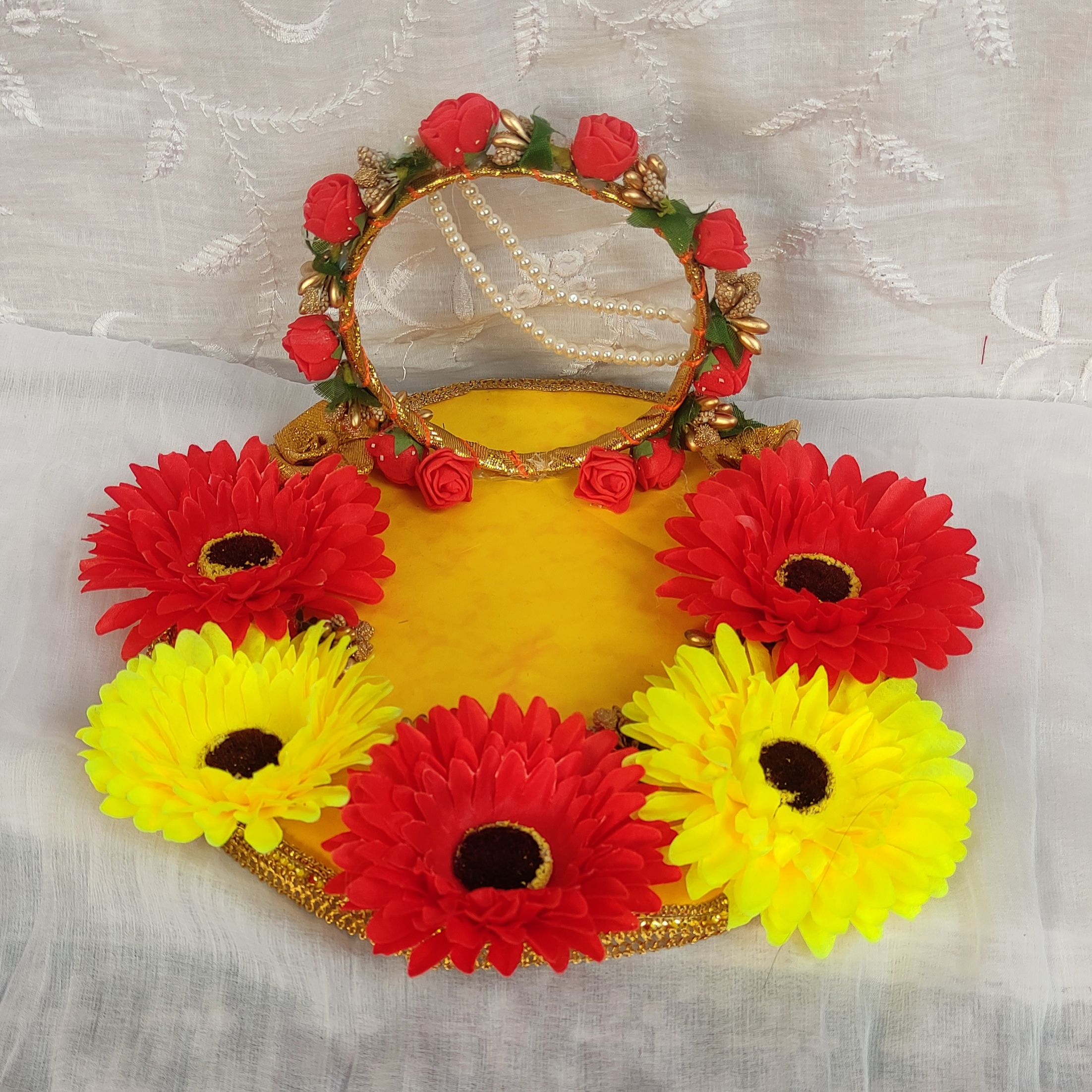 Haldi/mehendi/babyshower handmade jewellery , Platter