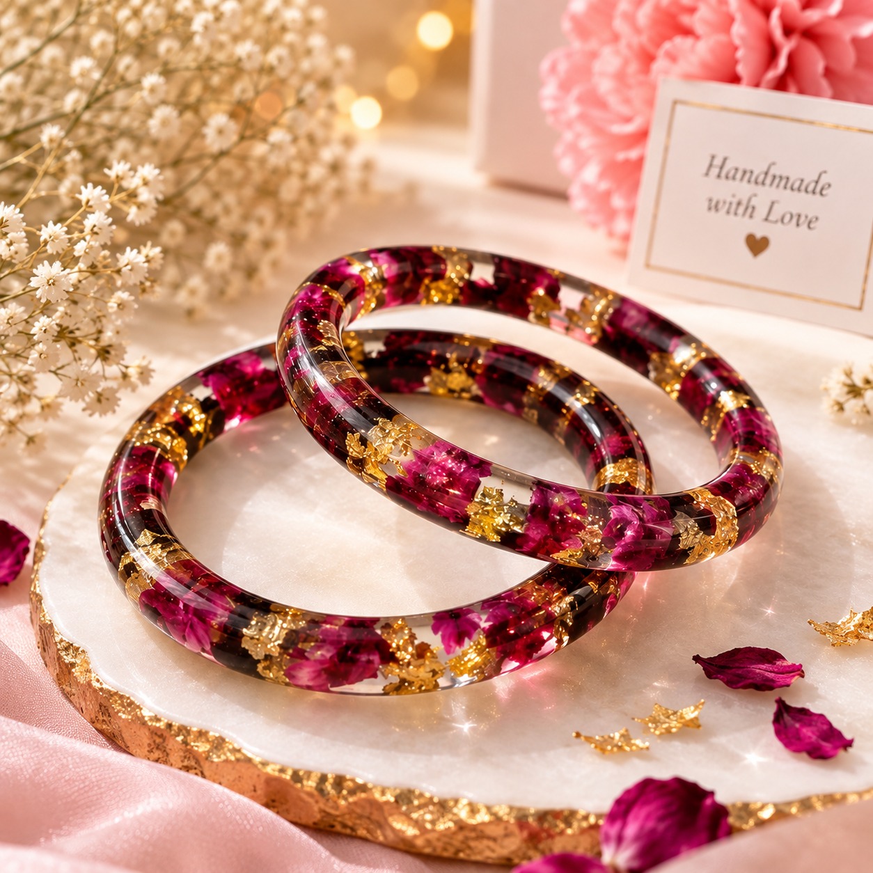 Handmade Resin Designer Bangle Set for Women